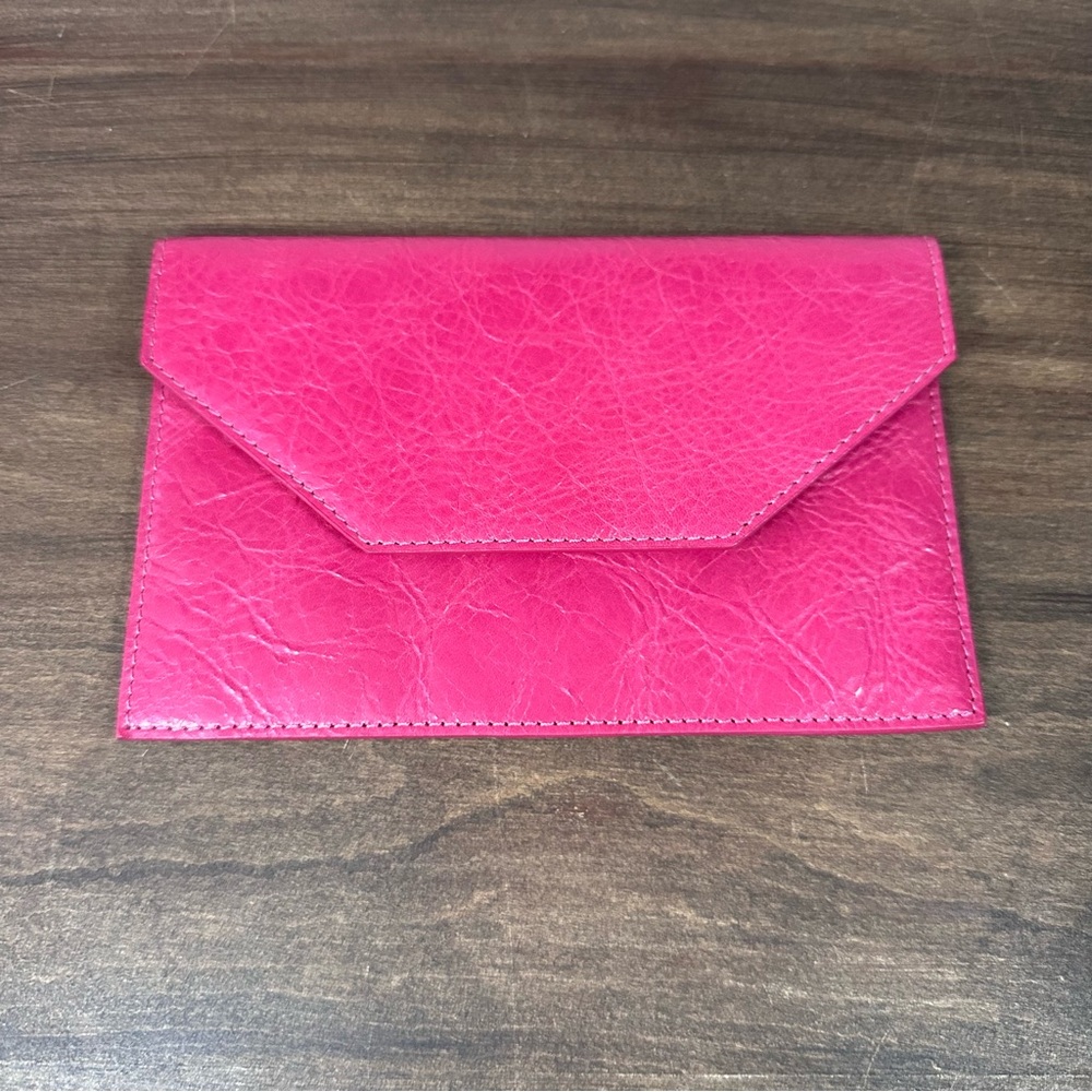 Graphic Image New York Leather Envelope Wallet Photos Receipts Cash 7" x 4" Pink